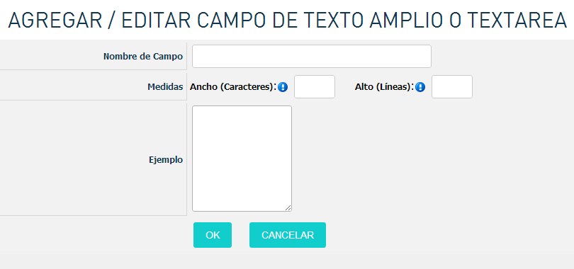 agregar campo de texto largo